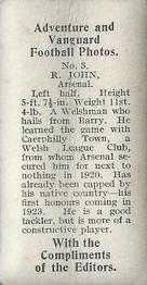 1925 D.C. Thomson Adventure and Vanguard Football Photos #3 Bob John Back