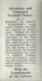 1925 D.C. Thomson Adventure and Vanguard Football Photos #7 Robert Rock Back