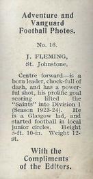 1925 D.C. Thomson Adventure and Vanguard Football Photos #16 Jimmy Fleming Back
