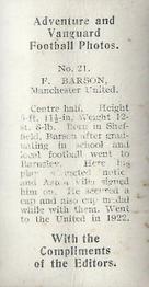 1925 D.C. Thomson Adventure and Vanguard Football Photos #21 Frank Barson Back