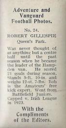 1925 D.C. Thomson Adventure and Vanguard Football Photos #24 Robert Gillespie Back