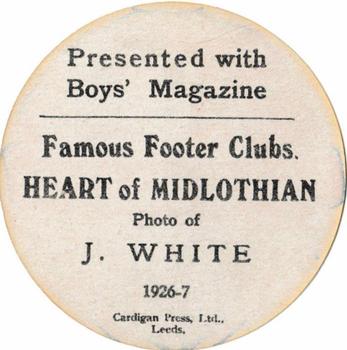 1926-27 Boys' Magazine Famous Footer Clubs #NNO Jock White Back
