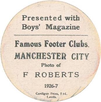 1926-27 Boys' Magazine Famous Footer Clubs #NNO Frank Roberts Back