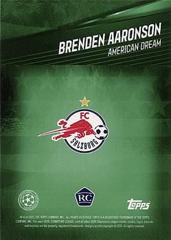 2021 Topps Giovanni Reyna American Dream UEFA Champions League - Green #NNO Brenden Aaronson Back