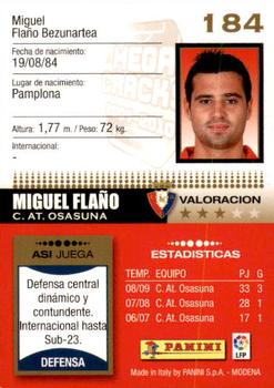 2009-10 Panini Megacracks #184 Miguel Flaño Back