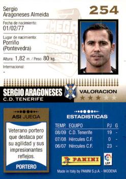 2009-10 Panini Megacracks #254 Sergio Aragoneses Back