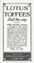 1924 John Filshill Ltd. Footballers #NNO Jock Hutton Back
