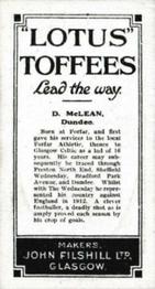 1924 John Filshill Ltd. Footballers #NNO David McLean Back
