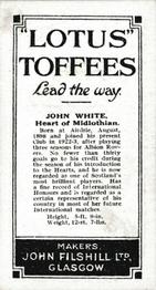 1924 John Filshill Ltd. Footballers #NNO Jock White Back