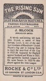 1927 Roche & Co. Ltd The Rising Sun Famous Footballers #3 Jack Silcock Back
