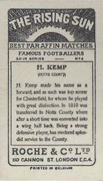 1927 Roche & Co. Ltd The Rising Sun Famous Footballers #4 Haydn Kemp Back