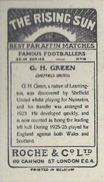 1927 Roche & Co. Ltd The Rising Sun Famous Footballers #18 George Green Back