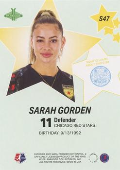 2021 Parkside NWSL Premier Edition - Stars #S47 Sarah Gorden Back