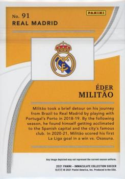 2021 Panini Immaculate Collection #91 Eder Militao Back