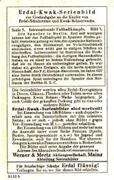 1927 Werner & Mertz Erdal Kwak Serienbild Series 5 Internationale Fußballkämpfe (International Football Matches) #3 Hertha BSC Berlin - FC Europa Barcelona Back