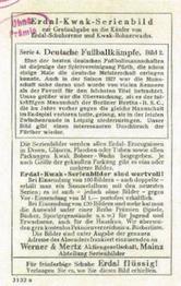 1927 Werner & Mertz Erdal Kwak Serienbild Series 4 Deutsche Fußballkämpfe (German Soccer Fights) #2 SpVgg Fürth - Hertha BSC Berlin Back