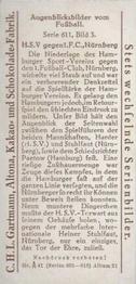 1925 Gartmann Chocolate (Series 611) Snapshots from Football #3 H.S.V. against 1.F.C. Nürnberg Back