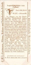 1924 Gartmann Chocolate (Series 595) Snapshots from Football #3 H.S.V. - Kilia Back