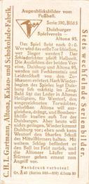 1924 Gartmann Chocolate (Series 595) Snapshots from Football #5 Duisburger Spielverein - Altona 93 Back