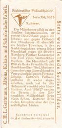 1924 Gartmann Chocolate (Series 586) South German Soccer players #6 Emil Kutterer Back