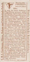1924 Gartmann Chocolate (Series 575) North German Football Players #3 Franz Esser Back
