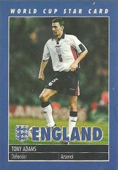 1998 Carlton Books England World Cup Star Card #NNO Tony Adams Front