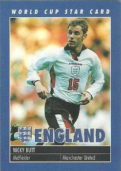1998 Carlton Books England World Cup Star Card #NNO Nicky Butt Front