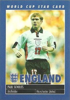 1998 Carlton Books England World Cup Star Card #NNO Paul Scholes Front