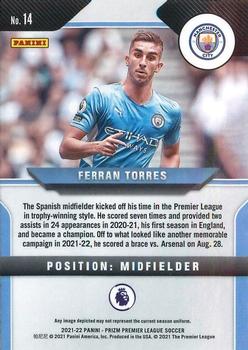 2021-22 Panini Prizm Premier League #14 Ferran Torres Back