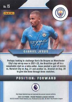 2021-22 Panini Prizm Premier League #15 Gabriel Jesus Back
