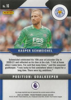2021-22 Panini Prizm Premier League #16 Kasper Schmeichel Back