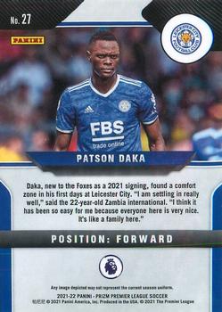 2021-22 Panini Prizm Premier League #27 Patson Daka Back