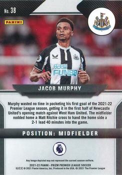 2021-22 Panini Prizm Premier League #38 Jacob Murphy Back