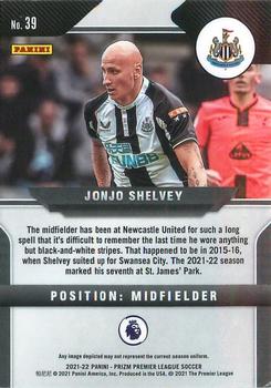 2021-22 Panini Prizm Premier League #39 Jonjo Shelvey Back