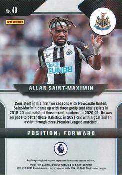 2021-22 Panini Prizm Premier League #40 Allan Saint-Maximin Back
