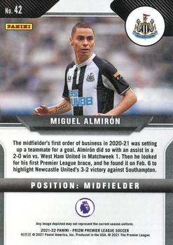2021-22 Panini Prizm Premier League #42 Miguel Almiron Back