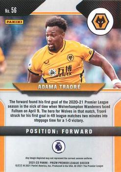 2021-22 Panini Prizm Premier League #56 Adama Traore Back