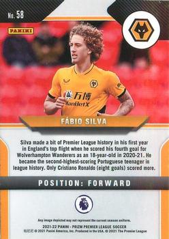 2021-22 Panini Prizm Premier League #58 Fabio Silva Back