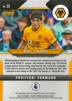 2021-22 Panini Prizm Premier League #59 Raul Jimenez Back
