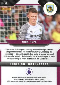 2021-22 Panini Prizm Premier League #61 Nick Pope Back