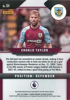 2021-22 Panini Prizm Premier League #64 Charlie Taylor Back