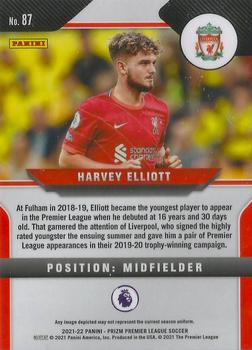 2021-22 Panini Prizm Premier League #87 Harvey Elliott Back
