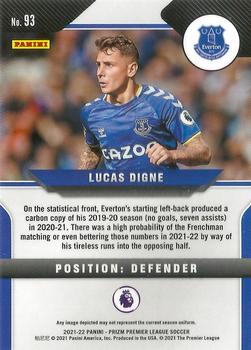 2021-22 Panini Prizm Premier League #93 Lucas Digne Back
