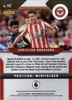 2021-22 Panini Prizm Premier League #142 Christian Norgaard Back