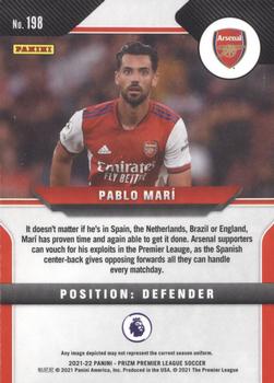 2021-22 Panini Prizm Premier League #198 Pablo Mari Back