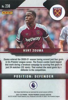 2021-22 Panini Prizm Premier League #230 Kurt Zouma Back