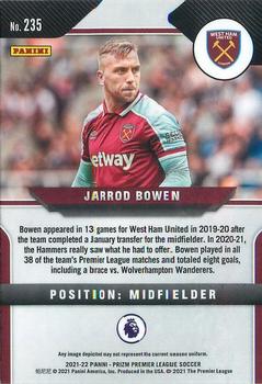 2021-22 Panini Prizm Premier League #235 Jarrod Bowen Back