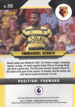 2021-22 Panini Prizm Premier League #269 Emmanuel Dennis Back