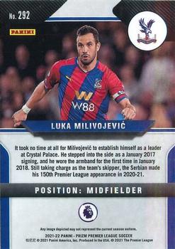 2021-22 Panini Prizm Premier League #292 Luka Milivojevic Back