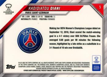 2021-22 Topps Chrome UEFA Women's Champions League #5 Kadidiatou Diani Back